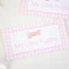 Adopt a Puppy Printable Adoption Boxes Labels for a Pink Puppy Party Favor or Party Activity by Pretty Plain Paper; A Watercolor Pink Puppy Party Set