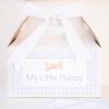 Adopt a Puppy Printable Adoption Boxes Labels for a Blue Puppy Party Favor or Party Activity by Pretty Plain Paper; A Watercolor Snips and Snails and Puppy Dog Tails Party Set