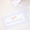 Adopt a Puppy Printable Adoption Boxes Labels for a Blue Puppy Party Favor or Party Activity by Pretty Plain Paper; A Watercolor Snips and Snails and Puppy Dog Tails Party Set