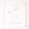 Adopt a Unicorn Sign for a Unicorn Party Favor or Party Activity by Pretty Plain Paper; A Watercolor Unicorn Party Set