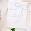 Watercolor Simple Blue Bow Birthday Invitation by Pretty Plain Paper for a Simple Bow Birthday Party
