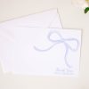 Watercolor Blue Bow Thank You Card Stationery by Pretty Plain Paper for Pretty Blue Bow Stationery Set