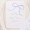 Watercolor Simple Blue Bow Bridal Shower Invitation by Pretty Plain Paper for a Simple Bow Bridal Shower Party