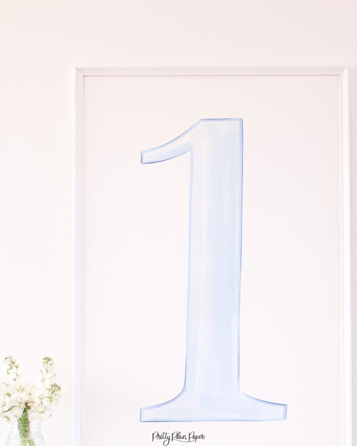 Watercolor Blue 1 Backdrop for a Blue and White Birthday by Pretty Plain Paper
