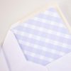 Watercolor Blue Gingham Envelope Liner by Pretty Plain Paper for a Simple, Classic, Traditional First Birthday Party for a Boy
