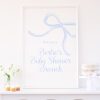 Watercolor Blue Bow Party Welcome Sign by Pretty Plain Paper for a Blue Bow Birthday, Blue Bow Baby Shower, or Blue Bow Bridal Shower