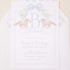 Watercolor Horse Racing Crest Birthday Invitation for a Kentucky Derby or Horse Racing Birthday by Pretty Plain Paper