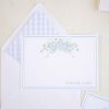 Hydrangea & Florals with Blue Bow Thank You Card Stationery by Pretty Plain Paper