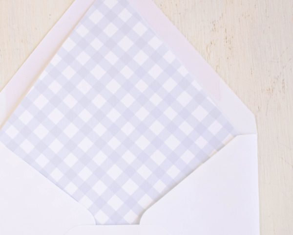 Blue Gingham Envelope Liner by Pretty Plain Paper