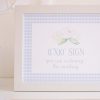 Blue Gingham 8x10 Sign by Pretty Plain Paper for a Blue Gingham Birthday Party, Baby Shower, or Bridal Shower