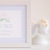 Blue Gingham 8x10 Sign by Pretty Plain Paper for a Blue Gingham Birthday Party, Baby Shower, or Bridal Shower