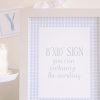 Blue Gingham 8x10 Sign by Pretty Plain Paper for a Blue Gingham Birthday Party, Baby Shower, or Bridal Shower