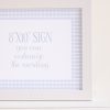 Blue Gingham 8x10 Sign by Pretty Plain Paper for a Blue Gingham Birthday Party, Baby Shower, or Bridal Shower