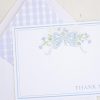 Hydrangea & Florals with Blue Bow Thank You Card Stationery by Pretty Plain Paper