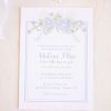 Hydrangea & Florals with Blue Bow Baby Shower Invitation by Pretty Plain Paper for a Blue Florals and Bows Baby Shower