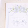 Hydrangea & Florals with Blue Bow Baby Shower Invitation by Pretty Plain Paper for a Blue Florals and Bows Baby Shower
