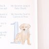 Watercolor Blue Puppy First Birthday Milestone Board Sign by Pretty Plain Paper for a Puppy First Birthday Party
