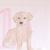 Watercolor Pink Puppy Party Backdrop by Pretty Plain Paper, Pink Puppy Party Decor
