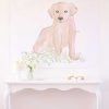 Watercolor Pink Puppy Party Backdrop by Pretty Plain Paper, Pink Puppy Party Decor