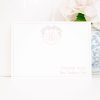 Watercolor Pink Crest with Bow Thank You Card Stationery