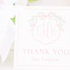 Watercolor Pink Crest with Bow Favor Tag