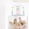 Watercolor Christmas Card with Photo by Pretty Plain Paper a Grandmillennial Christmas Card with Pink Bow and Green Wreath New Home or Moving Announcement, We've Moved Holiday Card with Blue and White Chinoiserie Topiary